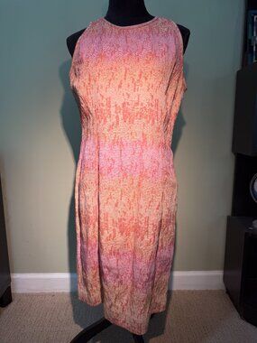 Etcetera summer sleeveless lined orange/peach/pink Size 10 dress
